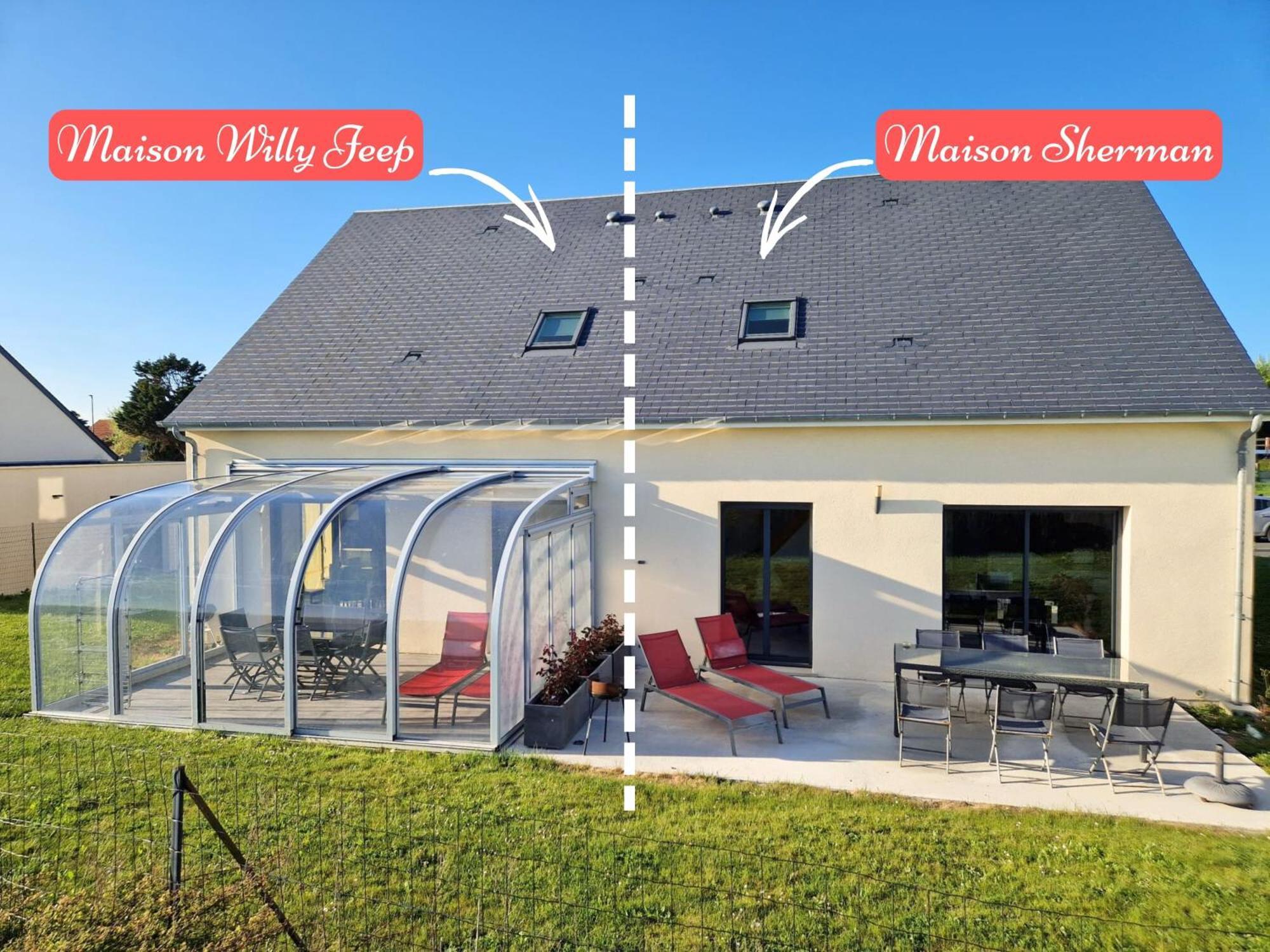 Sherman & Willy Jeep - 2 Maisons De Vacances, 4Min A Pied De La Plage - Parking Prive - Wifi Gratuit - Terrasse - Calme Saint-Côme-de-Fresné Buitenkant foto